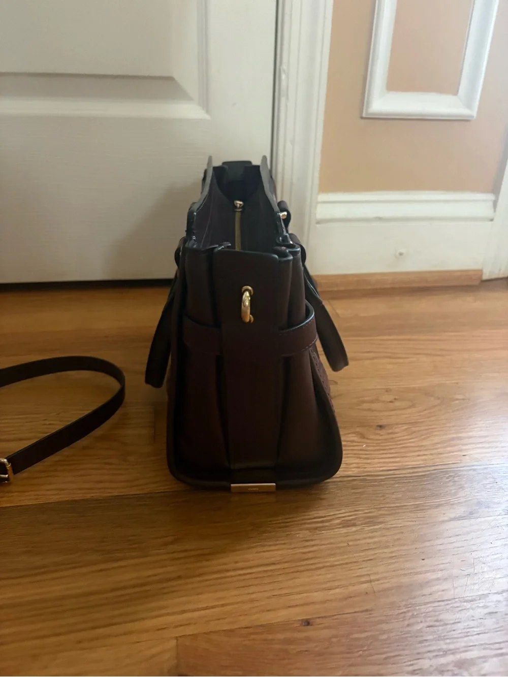 Coach Quilted Patchwork Satchel in Burgundy and Pink Accents